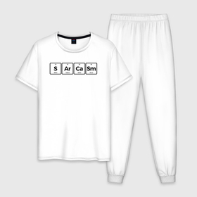 Мужская пижама хлопок с принтом Сарказм   периодическая система химических элементов в Курске, 100% хлопок | брюки и футболка прямого кроя, без карманов, на брюках мягкая резинка на поясе и по низу штанин
 | 