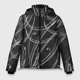 Мужская зимняя куртка 3D с принтом Черно белые завитки в Петрозаводске, верх — 100% полиэстер; подкладка — 100% полиэстер; утеплитель — 100% полиэстер | длина ниже бедра, свободный силуэт Оверсайз. Есть воротник-стойка, отстегивающийся капюшон и ветрозащитная планка. 

Боковые карманы с листочкой на кнопках и внутренний карман на молнии. | 