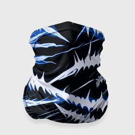 Бандана-труба 3D с принтом Бело синие шипы на чёрном фоне в Санкт-Петербурге, 100% полиэстер, ткань с особыми свойствами — Activecool | плотность 150‒180 г/м2; хорошо тянется, но сохраняет форму | 