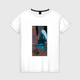 Женская футболка хлопок с принтом Императрица Таро cyberpunk 2077 , 100% хлопок | прямой крой, круглый вырез горловины, длина до линии бедер, слегка спущенное плечо | 