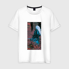 Мужская футболка хлопок с принтом Императрица Таро cyberpunk 2077 в Белгороде, 100% хлопок | прямой крой, круглый вырез горловины, длина до линии бедер, слегка спущенное плечо. | 