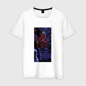 Мужская футболка хлопок с принтом Верховный Жрец таро cyberpunk 2077 в Новосибирске, 100% хлопок | прямой крой, круглый вырез горловины, длина до линии бедер, слегка спущенное плечо. | 