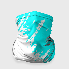 Бандана-труба 3D с принтом Citroen краски голубой , 100% полиэстер, ткань с особыми свойствами — Activecool | плотность 150‒180 г/м2; хорошо тянется, но сохраняет форму | 