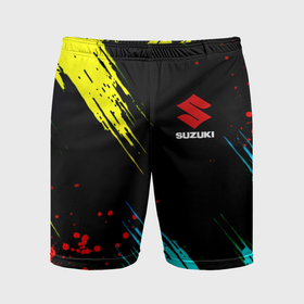 Мужские шорты спортивные с принтом Suzuki краски абстрактные в Курске,  |  | 