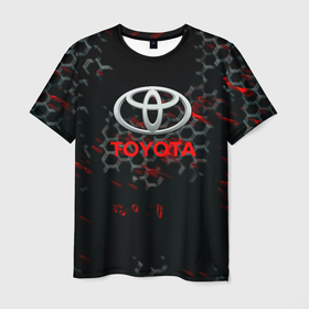Мужская футболка 3D с принтом Toyota краски броня , 100% полиэфир | прямой крой, круглый вырез горловины, длина до линии бедер | 