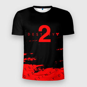 Мужская футболка 3D Slim с принтом Destiny 2 краски надписи в Санкт-Петербурге, 100% полиэстер с улучшенными характеристиками | приталенный силуэт, круглая горловина, широкие плечи, сужается к линии бедра | Тематика изображения на принте: 