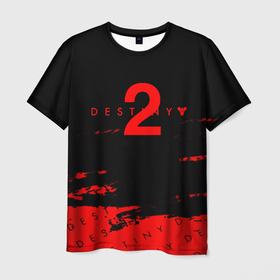 Мужская футболка 3D с принтом Destiny 2 краски надписи в Санкт-Петербурге, 100% полиэфир | прямой крой, круглый вырез горловины, длина до линии бедер | Тематика изображения на принте: 