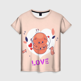 Женская футболка 3D с принтом Влюбленные мандаринки в Кировске, 100% полиэфир ( синтетическое хлопкоподобное полотно) | прямой крой, круглый вырез горловины, длина до линии бедер | Тематика изображения на принте: 