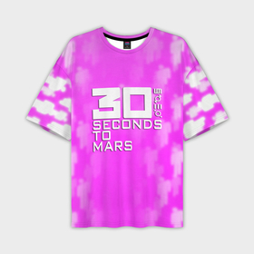 Мужская футболка oversize 3D с принтом 30 seconds to mars pink в Кировске,  |  | Тематика изображения на принте: 