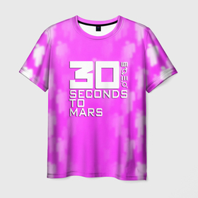 Мужская футболка 3D с принтом 30 seconds to mars pink в Кировске, 100% полиэфир | прямой крой, круглый вырез горловины, длина до линии бедер | Тематика изображения на принте: 
