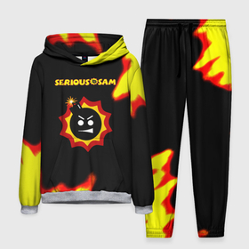 Мужской костюм с толстовкой 3D с принтом Serious Sam лого краски с огнём в Кировске,  |  | 