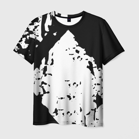 Мужская футболка 3D с принтом Чёрно белые краски в Курске, 100% полиэфир | прямой крой, круглый вырез горловины, длина до линии бедер | 