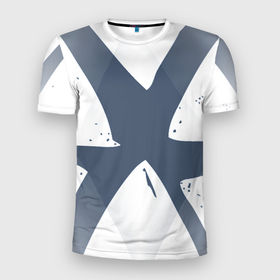 Мужская футболка 3D Slim с принтом Абстрактный геометрический узор в Новосибирске, 100% полиэстер с улучшенными характеристиками | приталенный силуэт, круглая горловина, широкие плечи, сужается к линии бедра | Тематика изображения на принте: 