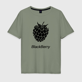 Мужская футболка хлопок Oversize с принтом Ежевика черная ягода в Новосибирске, 100% хлопок | свободный крой, круглый ворот, “спинка” длиннее передней части | 