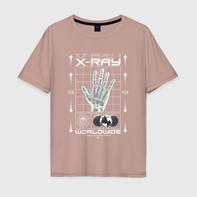 Мужская футболка хлопок Oversize с принтом X ray streetwear в Петрозаводске, 100% хлопок | свободный крой, круглый ворот, “спинка” длиннее передней части | 