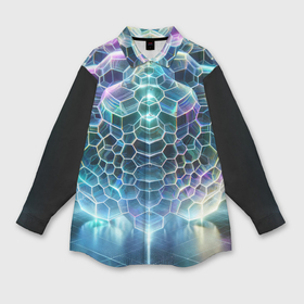 Мужская рубашка oversize 3D с принтом Пузыри в Новосибирске,  |  | 