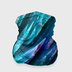 Бандана-труба 3D с принтом Синие драгоценные кристаллы в Новосибирске, 100% полиэстер, ткань с особыми свойствами — Activecool | плотность 150‒180 г/м2; хорошо тянется, но сохраняет форму | 