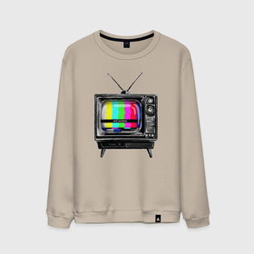 Мужской свитшот хлопок с принтом Старый телевизор no signal в Курске, 100% хлопок |  | Тематика изображения на принте: 
