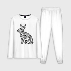 Мужская пижама с лонгсливом хлопок с принтом Art bunny ,  |  | Тематика изображения на принте: 