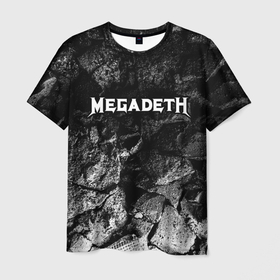 Мужская футболка 3D с принтом Megadeth black graphite , 100% полиэфир | прямой крой, круглый вырез горловины, длина до линии бедер | Тематика изображения на принте: 