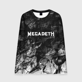 Мужской лонгслив 3D с принтом Megadeth black graphite в Белгороде, 100% полиэстер | длинные рукава, круглый вырез горловины, полуприлегающий силуэт | 