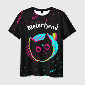 Мужская футболка 3D с принтом Motorhead   rock star cat в Курске, 100% полиэфир | прямой крой, круглый вырез горловины, длина до линии бедер | 