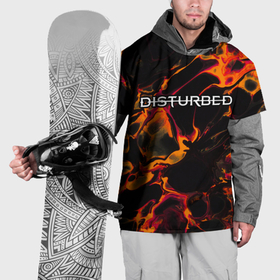 Накидка на куртку 3D с принтом Disturbed red lava в Петрозаводске, 100% полиэстер |  | Тематика изображения на принте: 