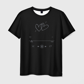 Мужская футболка 3D с принтом Музыка любви в Петрозаводске, 100% полиэфир | прямой крой, круглый вырез горловины, длина до линии бедер | 