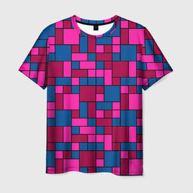 Мужская футболка 3D с принтом Геометрические цветные фигуры в Кировске, 100% полиэфир | прямой крой, круглый вырез горловины, длина до линии бедер | 