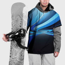 Накидка на куртку 3D с принтом Синие и черные волны абстракции в Белгороде, 100% полиэстер |  | Тематика изображения на принте: 