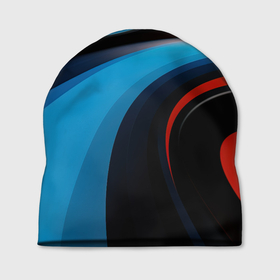 Шапка 3D с принтом Черные и синии волны  спортивный стиль в Санкт-Петербурге, 100% полиэстер | универсальный размер, печать по всей поверхности изделия | Тематика изображения на принте: 