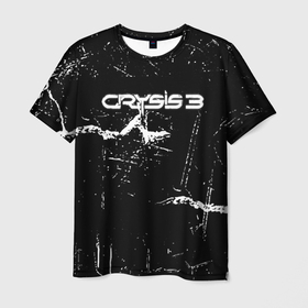 Мужская футболка 3D с принтом Crysis 3 разрыв бумаги в Петрозаводске, 100% полиэфир | прямой крой, круглый вырез горловины, длина до линии бедер | 