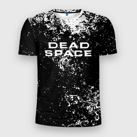 Мужская футболка 3D Slim с принтом Мёртвый космос  брызги красок в Тюмени, 100% полиэстер с улучшенными характеристиками | приталенный силуэт, круглая горловина, широкие плечи, сужается к линии бедра | 