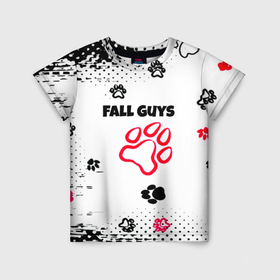 Детская футболка 3D с принтом Fall Guys kids game pattern в Тюмени, 100% гипоаллергенный полиэфир | прямой крой, круглый вырез горловины, длина до линии бедер, чуть спущенное плечо, ткань немного тянется | 