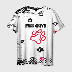 Мужская футболка 3D с принтом Fall Guys kids game pattern в Курске, 100% полиэфир | прямой крой, круглый вырез горловины, длина до линии бедер | 