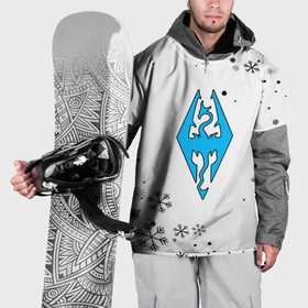 Накидка на куртку 3D с принтом Skyrim logo winter в Екатеринбурге, 100% полиэстер |  | Тематика изображения на принте: 