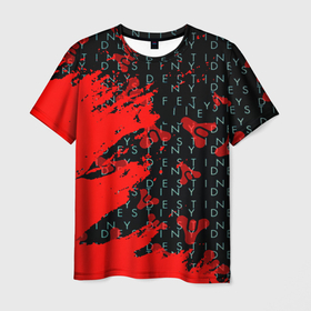 Мужская футболка 3D с принтом Destiny краски надписи текстура в Петрозаводске, 100% полиэфир | прямой крой, круглый вырез горловины, длина до линии бедер | 