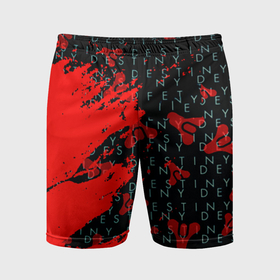 Мужские шорты спортивные с принтом Destiny краски надписи текстура ,  |  | Тематика изображения на принте: 