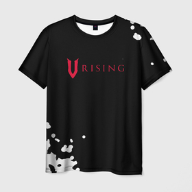 Мужская футболка 3D с принтом V Rising краски в Петрозаводске, 100% полиэфир | прямой крой, круглый вырез горловины, длина до линии бедер | Тематика изображения на принте: 