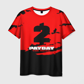 Мужская футболка 3D с принтом Payday 2 краски в Курске, 100% полиэфир | прямой крой, круглый вырез горловины, длина до линии бедер | Тематика изображения на принте: 