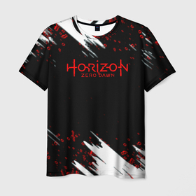 Мужская футболка 3D с принтом Horizon zero dawn краски в Белгороде, 100% полиэфир | прямой крой, круглый вырез горловины, длина до линии бедер | Тематика изображения на принте: 