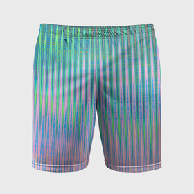 Мужские шорты спортивные с принтом Голографический эффект светлых тонов полос в Санкт-Петербурге,  |  | 