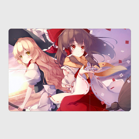 Магнитный плакат 3Х2 с принтом Touhou Project Reimu and Marisa в Кировске, Полимерный материал с магнитным слоем | 6 деталей размером 9*9 см | 