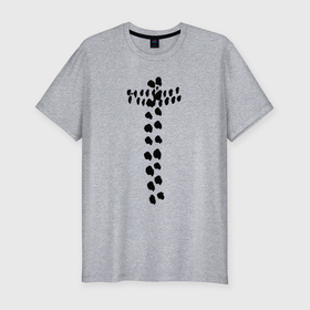 Мужская футболка хлопок Slim с принтом Крест леопардовый пятнистый в Тюмени, 92% хлопок, 8% лайкра | приталенный силуэт, круглый вырез ворота, длина до линии бедра, короткий рукав | 