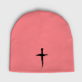 Мужская шапка демисезонная с принтом Крест волнистый графика в Санкт-Петербурге,  |  | Тематика изображения на принте: 