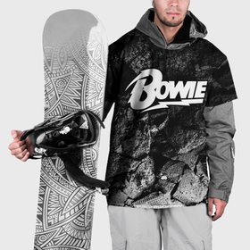 Накидка на куртку 3D с принтом David Bowie black graphite в Тюмени, 100% полиэстер |  | Тематика изображения на принте: 