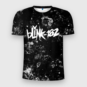 Мужская футболка 3D Slim с принтом Blink 182 black ice в Кировске, 100% полиэстер с улучшенными характеристиками | приталенный силуэт, круглая горловина, широкие плечи, сужается к линии бедра | 