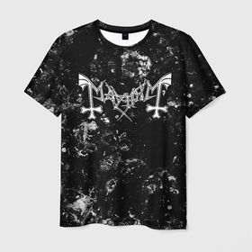 Мужская футболка 3D с принтом Mayhem black ice в Екатеринбурге, 100% полиэфир | прямой крой, круглый вырез горловины, длина до линии бедер | 