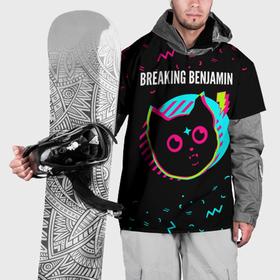 Накидка на куртку 3D с принтом Breaking Benjamin   rock star cat в Курске, 100% полиэстер |  | 