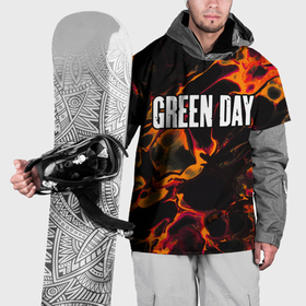 Накидка на куртку 3D с принтом Green Day red lava в Петрозаводске, 100% полиэстер |  | 